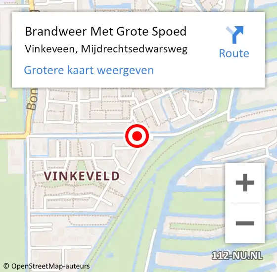 Locatie op kaart van de 112 melding: Brandweer Met Grote Spoed Naar Vinkeveen, Mijdrechtsedwarsweg op 1 oktober 2018 16:39