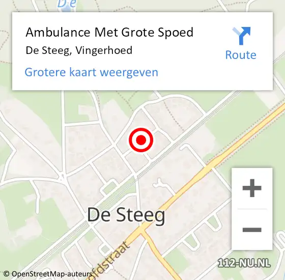Locatie op kaart van de 112 melding: Ambulance Met Grote Spoed Naar De Steeg, Vingerhoed op 1 oktober 2018 19:05