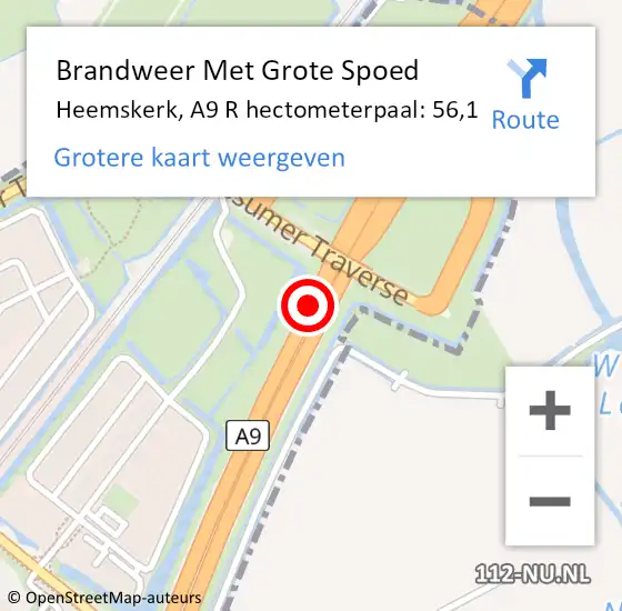 Locatie op kaart van de 112 melding: Brandweer Met Grote Spoed Naar Heemskerk, A9 Li op 1 oktober 2018 19:22