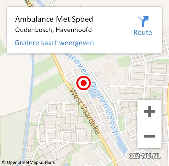 Locatie op kaart van de 112 melding: Ambulance Met Spoed Naar Oudenbosch, Havenhoofd op 1 oktober 2018 20:34