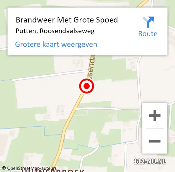 Locatie op kaart van de 112 melding: Brandweer Met Grote Spoed Naar Putten, Roosendaalseweg op 1 oktober 2018 22:21