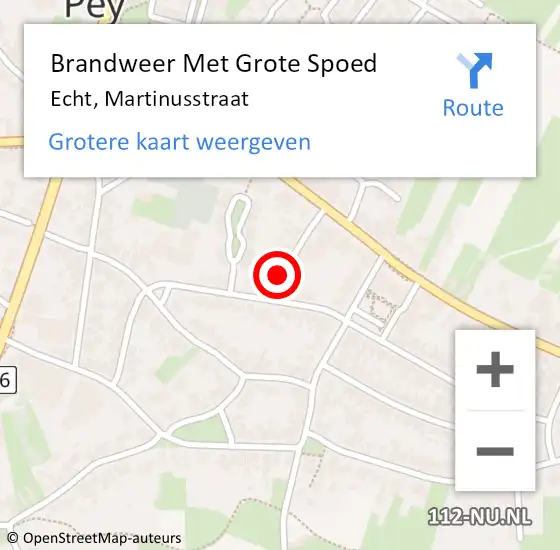 Locatie op kaart van de 112 melding: Brandweer Met Grote Spoed Naar Echt, Martinusstraat op 1 oktober 2018 22:25