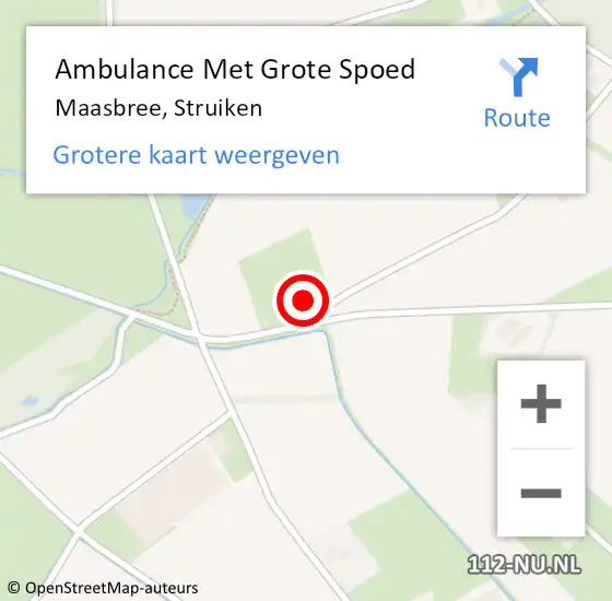 Locatie op kaart van de 112 melding: Ambulance Met Grote Spoed Naar Maasbree, Struiken op 10 maart 2014 15:59