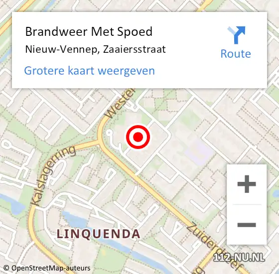 Locatie op kaart van de 112 melding: Brandweer Met Spoed Naar Nieuw-Vennep, Zaaiersstraat op 1 oktober 2018 23:18