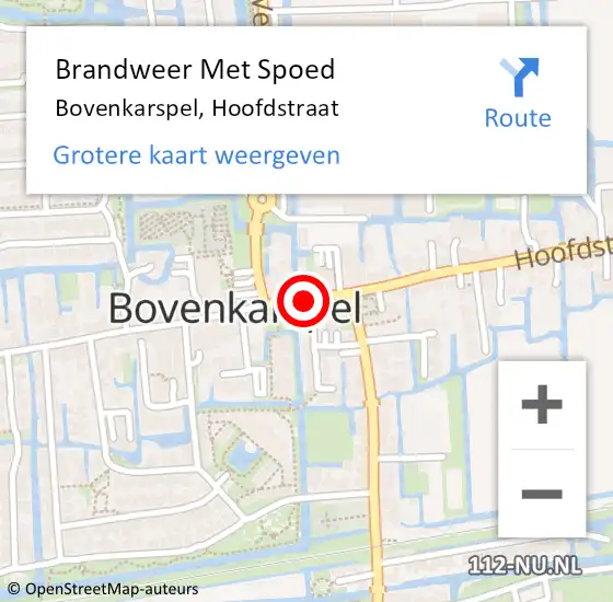 Locatie op kaart van de 112 melding: Brandweer Met Spoed Naar Bovenkarspel, Hoofdstraat op 10 maart 2014 16:10