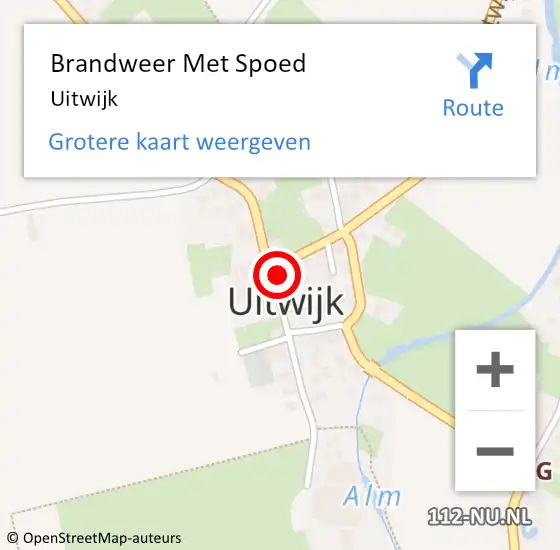 Locatie op kaart van de 112 melding: Brandweer Met Spoed Naar Uitwijk op 2 oktober 2018 07:51