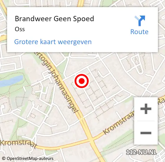 Locatie op kaart van de 112 melding: Brandweer Geen Spoed Naar Oss op 2 oktober 2018 09:06