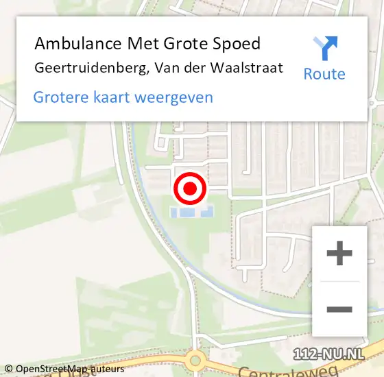 Locatie op kaart van de 112 melding: Ambulance Met Grote Spoed Naar Geertruidenberg, Van der Waalstraat op 2 oktober 2018 09:15