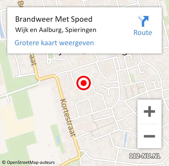 Locatie op kaart van de 112 melding: Brandweer Met Spoed Naar Wijk en Aalburg, Spieringen op 2 oktober 2018 09:30