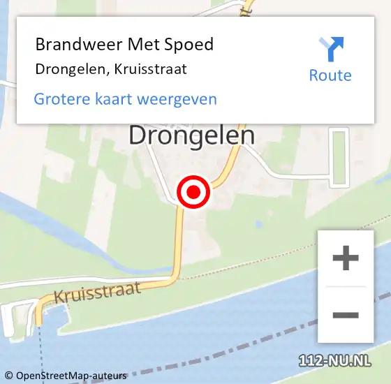 Locatie op kaart van de 112 melding: Brandweer Met Spoed Naar Drongelen, Kruisstraat op 2 oktober 2018 09:55