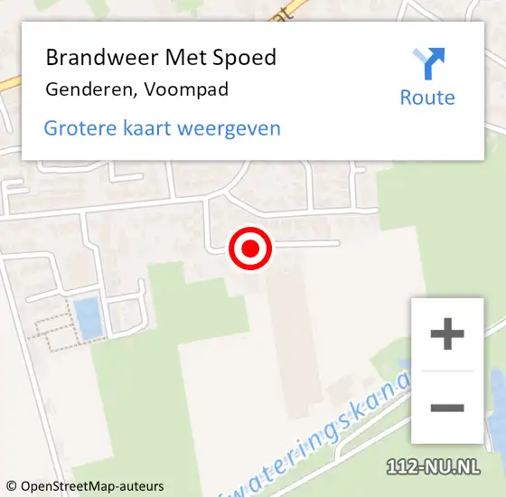 Locatie op kaart van de 112 melding: Brandweer Met Spoed Naar Genderen, Voompad op 2 oktober 2018 10:12