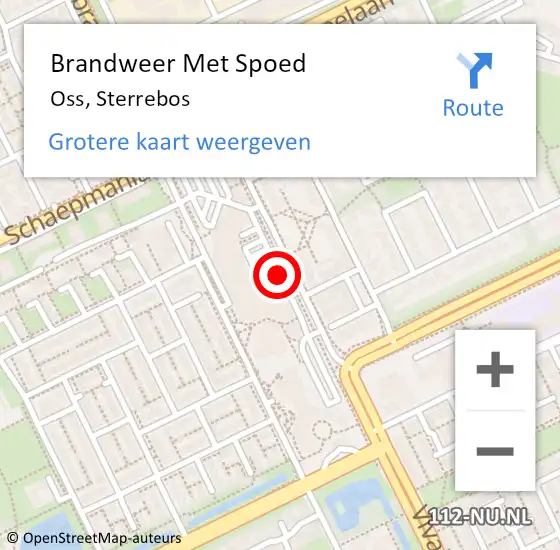 Locatie op kaart van de 112 melding: Brandweer Met Spoed Naar Oss, Sterrebos op 2 oktober 2018 11:44