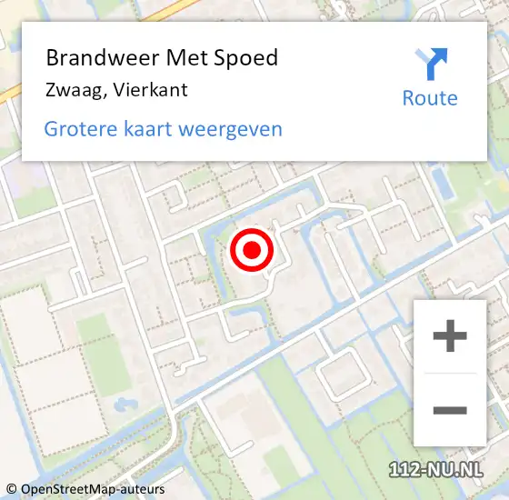 Locatie op kaart van de 112 melding: Brandweer Met Spoed Naar Zwaag, Vierkant op 2 oktober 2018 12:46