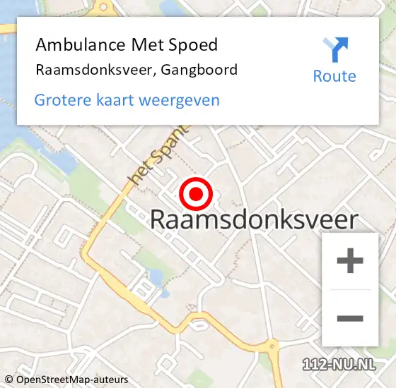 Locatie op kaart van de 112 melding: Ambulance Met Spoed Naar Raamsdonksveer, Gangboord op 2 oktober 2018 17:29