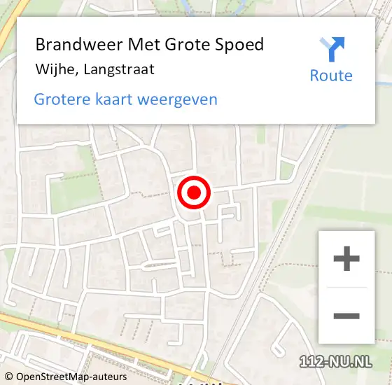 Locatie op kaart van de 112 melding: Brandweer Met Grote Spoed Naar Wijhe, Langstraat op 2 oktober 2018 21:24