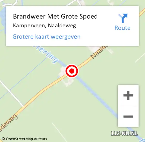 Locatie op kaart van de 112 melding: Brandweer Met Grote Spoed Naar Kamperveen, Naaldeweg op 2 oktober 2018 22:12