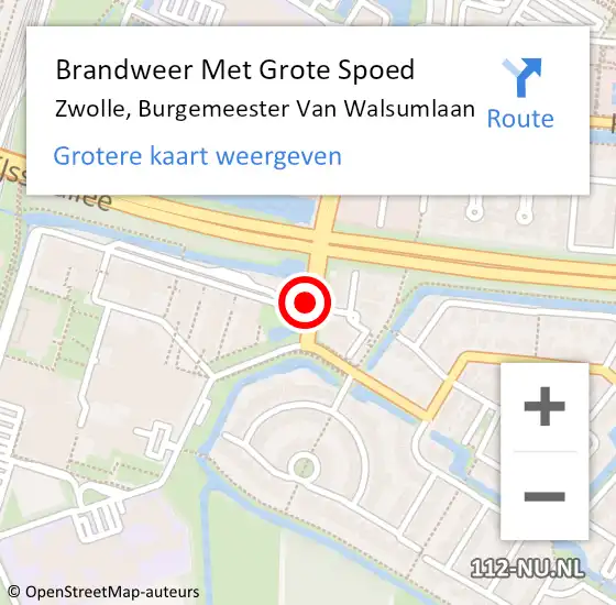 Locatie op kaart van de 112 melding: Brandweer Met Grote Spoed Naar Zwolle, Burgemeester Van Walsumlaan op 2 oktober 2018 23:38