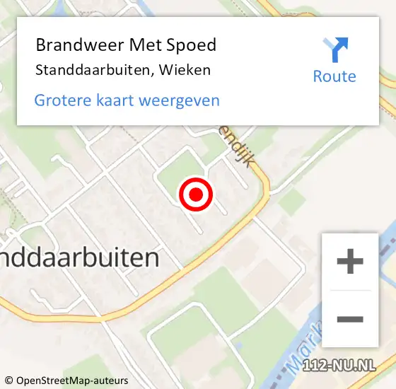 Locatie op kaart van de 112 melding: Brandweer Met Spoed Naar Standdaarbuiten, Wieken op 3 oktober 2018 00:49