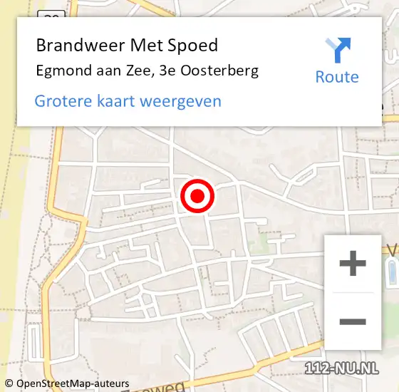 Locatie op kaart van de 112 melding: Brandweer Met Spoed Naar Egmond aan Zee, 3e Oosterberg op 3 oktober 2018 05:48