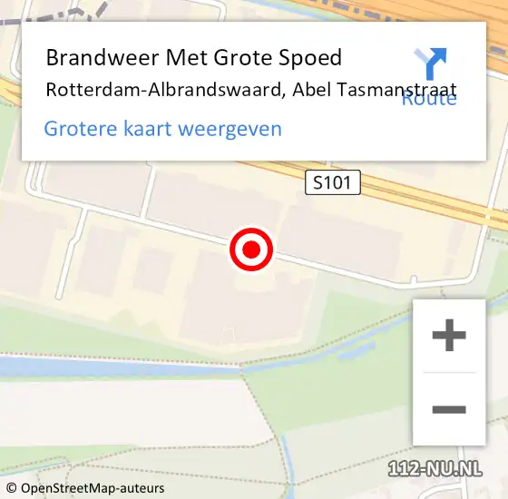 Locatie op kaart van de 112 melding: Brandweer Met Grote Spoed Naar Rotterdam-Albrandswaard, Abel Tasmanstraat op 3 oktober 2018 06:51