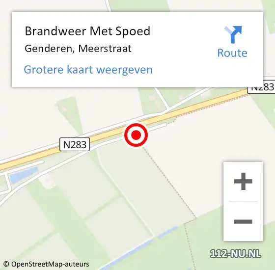 Locatie op kaart van de 112 melding: Brandweer Met Spoed Naar Genderen, Meerstraat op 3 oktober 2018 07:55