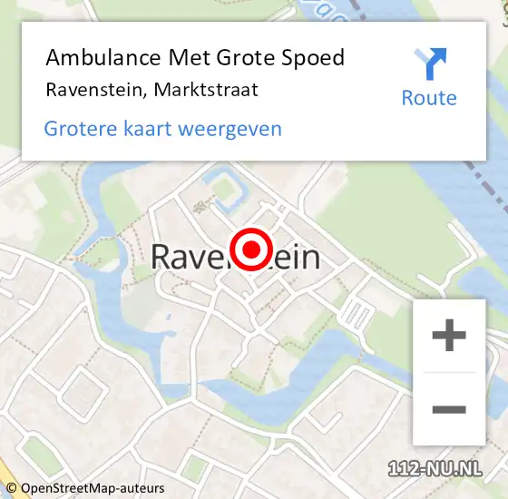 Locatie op kaart van de 112 melding: Ambulance Met Grote Spoed Naar Ravenstein, Marktstraat op 3 oktober 2018 09:49