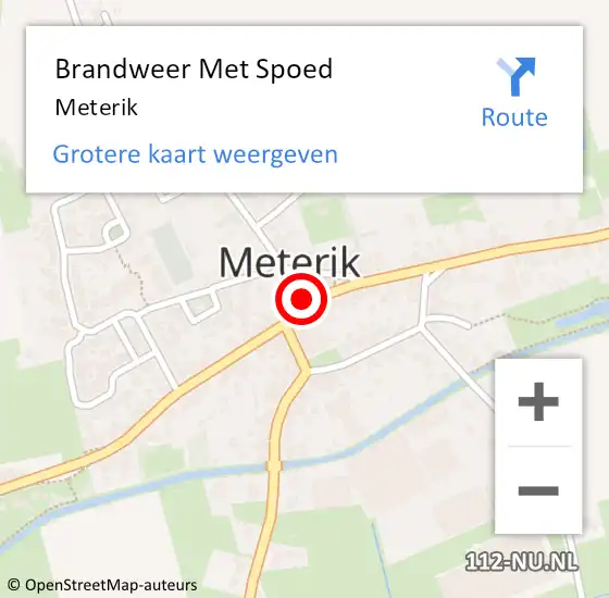 Locatie op kaart van de 112 melding: Brandweer Met Spoed Naar Meterik op 3 oktober 2018 10:12