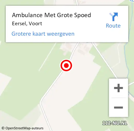 Locatie op kaart van de 112 melding: Ambulance Met Grote Spoed Naar Eersel, Voort op 3 oktober 2018 11:56