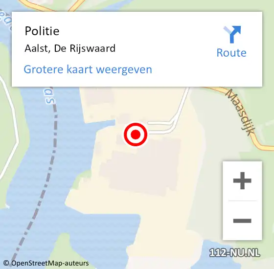 Locatie op kaart van de 112 melding: Politie Aalst, De Rijswaard op 3 oktober 2018 13:39