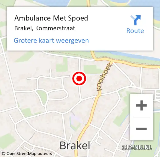 Locatie op kaart van de 112 melding: Ambulance Met Spoed Naar Brakel, Kommerstraat op 3 oktober 2018 15:41