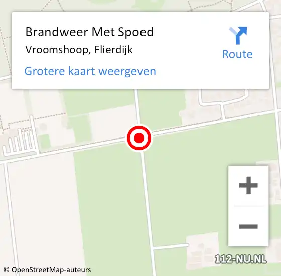 Locatie op kaart van de 112 melding: Brandweer Met Spoed Naar Vroomshoop, Flierdijk op 3 oktober 2018 17:13