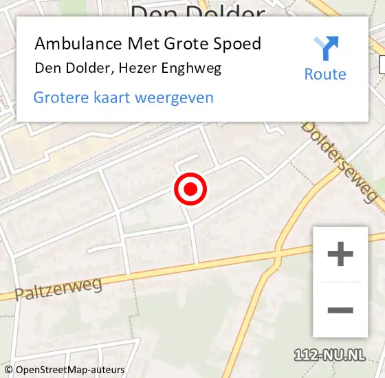 Locatie op kaart van de 112 melding: Ambulance Met Grote Spoed Naar Den Dolder, Hezer Enghweg op 10 maart 2014 18:27