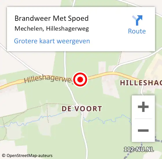 Locatie op kaart van de 112 melding: Brandweer Met Spoed Naar Mechelen, Hilleshagerweg op 3 oktober 2018 19:21
