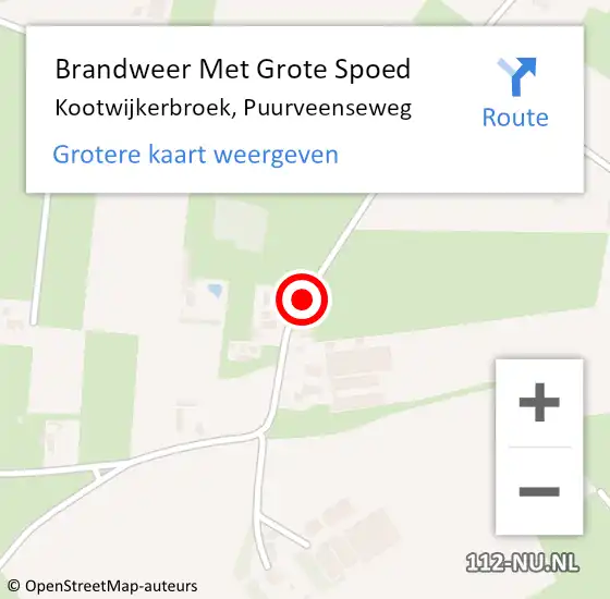 Locatie op kaart van de 112 melding: Brandweer Met Grote Spoed Naar Kootwijkerbroek, Puurveenseweg op 3 oktober 2018 20:15