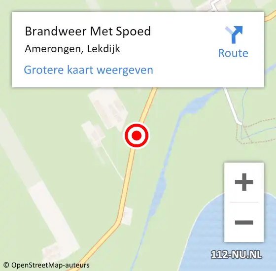 Locatie op kaart van de 112 melding: Brandweer Met Spoed Naar Amerongen, Lekdijk op 3 oktober 2018 20:28