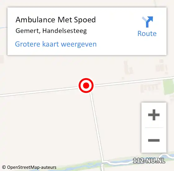 Locatie op kaart van de 112 melding: Ambulance Met Spoed Naar Gemert, Handelsesteeg op 3 oktober 2018 21:30