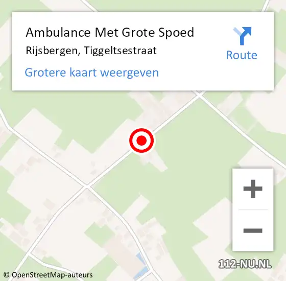 Locatie op kaart van de 112 melding: Ambulance Met Grote Spoed Naar Rijsbergen, Tiggeltsestraat op 4 oktober 2018 02:01