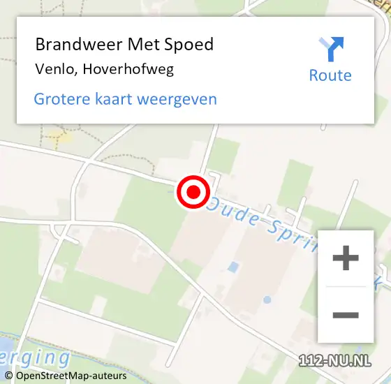 Locatie op kaart van de 112 melding: Brandweer Met Spoed Naar Venlo, Hoverhofweg op 4 oktober 2018 04:44