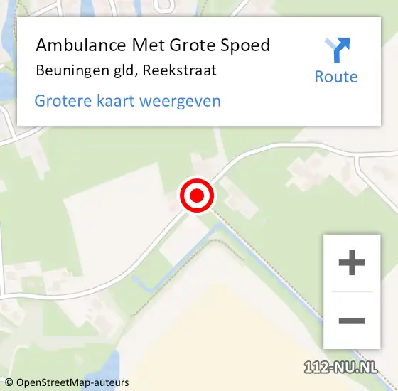 Locatie op kaart van de 112 melding: Ambulance Met Grote Spoed Naar Beuningen gld, Reekstraat op 4 oktober 2018 04:53