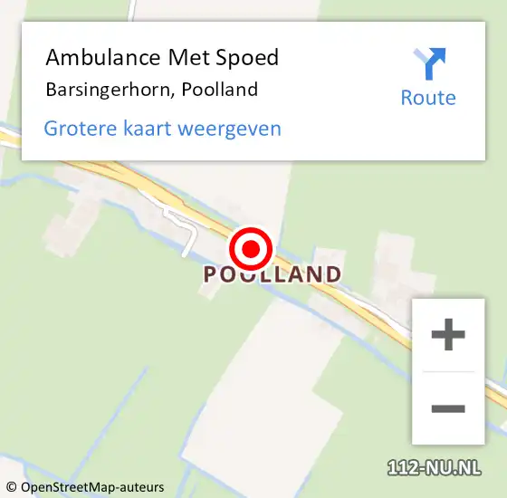 Locatie op kaart van de 112 melding: Ambulance Met Spoed Naar Barsingerhorn, Poolland op 4 oktober 2018 06:42