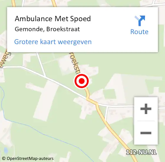 Locatie op kaart van de 112 melding: Ambulance Met Spoed Naar Gemonde, Broekstraat op 4 oktober 2018 07:30