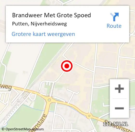 Locatie op kaart van de 112 melding: Brandweer Met Grote Spoed Naar Putten, Nijverheidsweg op 4 oktober 2018 11:07