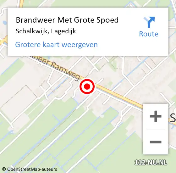 Locatie op kaart van de 112 melding: Brandweer Met Grote Spoed Naar Schalkwijk, Lagedijk op 4 oktober 2018 11:08