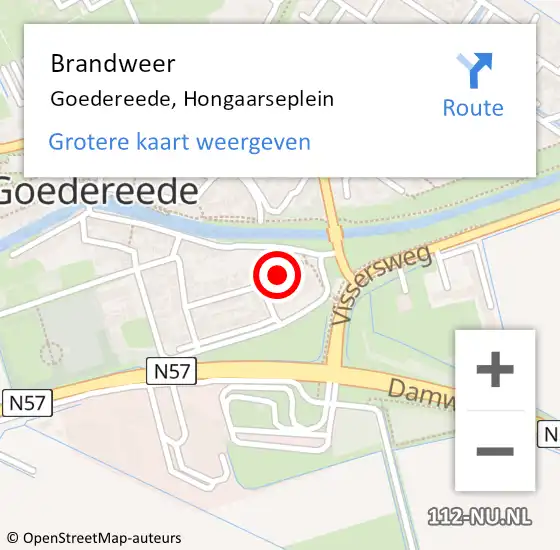 Locatie op kaart van de 112 melding: Brandweer Goedereede, Hongaarseplein op 4 oktober 2018 11:35