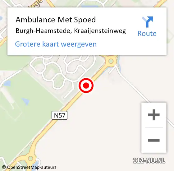 Locatie op kaart van de 112 melding: Ambulance Met Spoed Naar Burgh-Haamstede, Kraaijensteinweg op 4 oktober 2018 15:58
