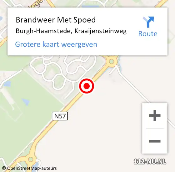 Locatie op kaart van de 112 melding: Brandweer Met Spoed Naar Burgh-Haamstede, Kraaijensteinweg op 4 oktober 2018 16:00