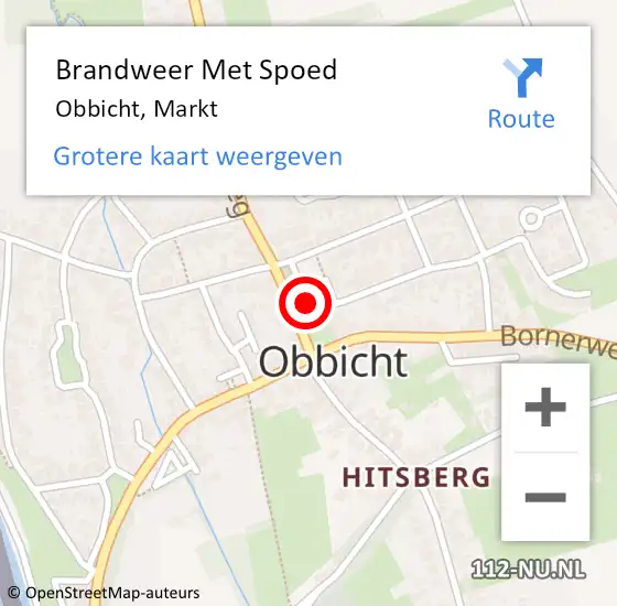 Locatie op kaart van de 112 melding: Brandweer Met Spoed Naar Obbicht, Markt op 4 oktober 2018 16:30