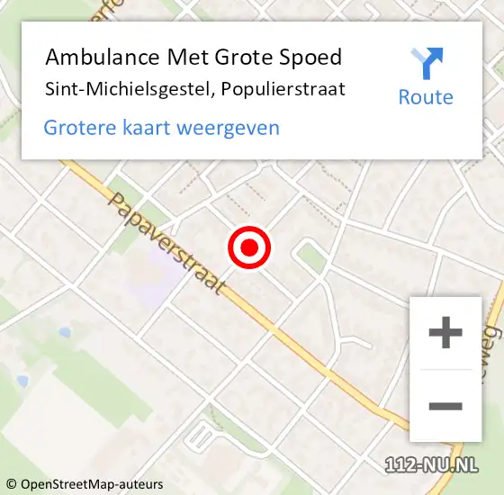 Locatie op kaart van de 112 melding: Ambulance Met Grote Spoed Naar Sint-Michielsgestel, Populierstraat op 4 oktober 2018 16:38