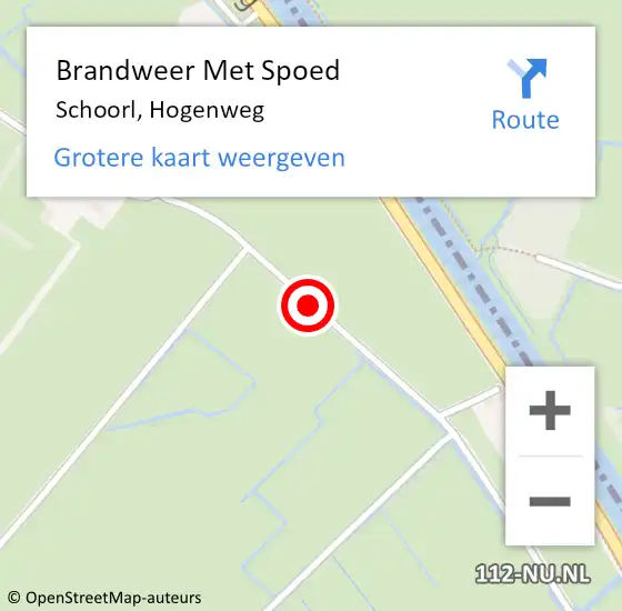 Locatie op kaart van de 112 melding: Brandweer Met Spoed Naar Schoorl, Hogenweg op 4 oktober 2018 18:03