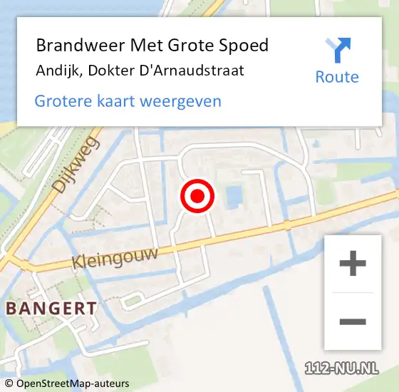 Locatie op kaart van de 112 melding: Brandweer Met Grote Spoed Naar Andijk, Dokter D'Arnaudstraat op 4 oktober 2018 19:36